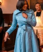 Terri J. Vaughn She The People Alligator Emboss Blue Coat