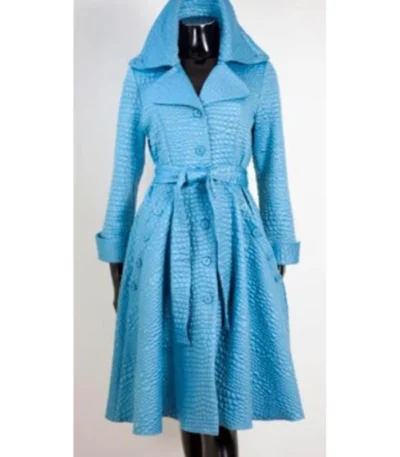 Terri J. Vaughn She The People Alligator Emboss Blue Coat
