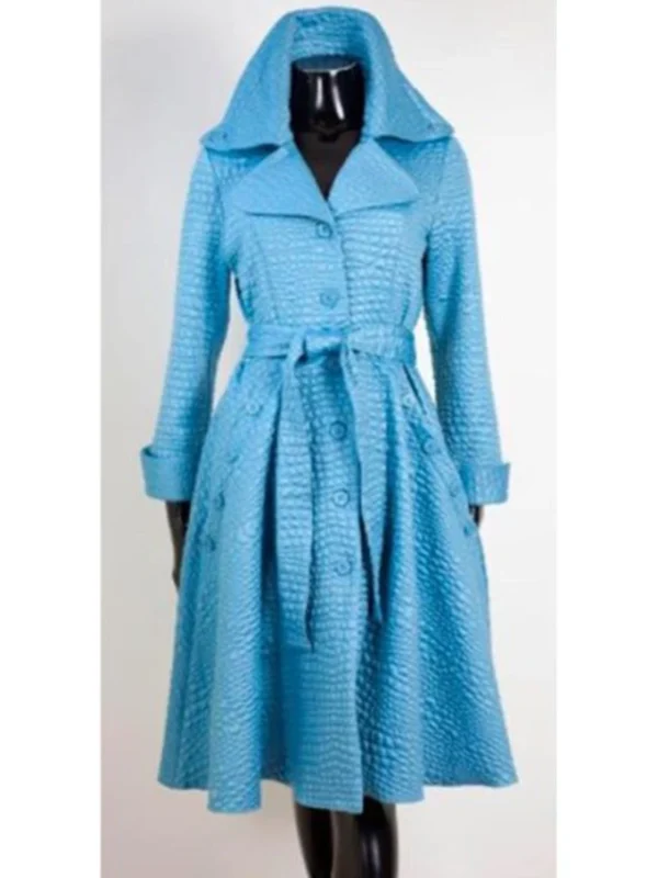 Terri J. Vaughn She The People Alligator Emboss Blue Coat