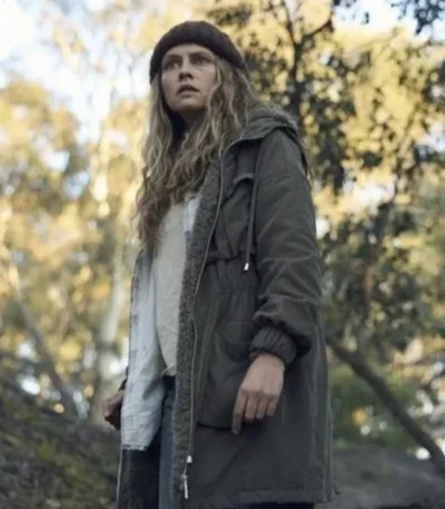 The Clearing 2023 Teresa Palmer Green Coat