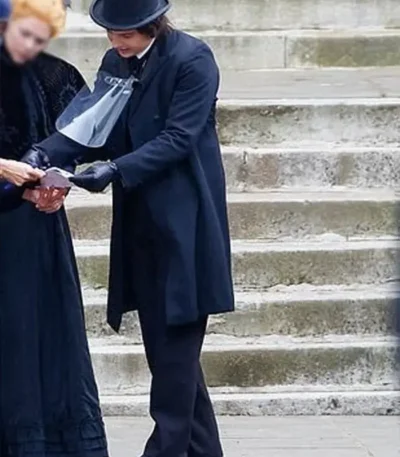 The Essex Serpent Frank Dillane Navy Blue Wool Coat