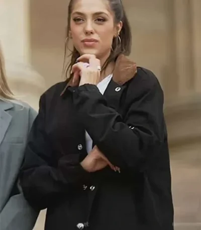 The Family Stallone Sistine Stallone Black Jacket