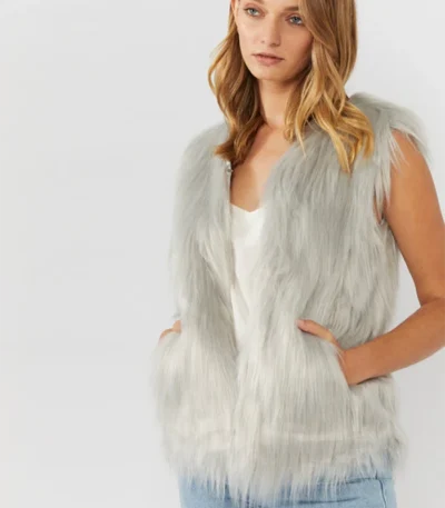 Grey Fur Vest