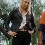 The Red 2024 Angie Milliken Black Biker Jacket