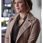 The Wedding Cottage 2023 Erin Krakow Biker Brown Jacket