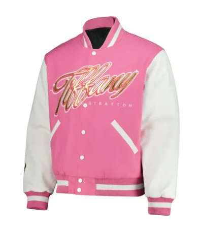 WWE Tiffany Stratton Pink Varsity Jacket