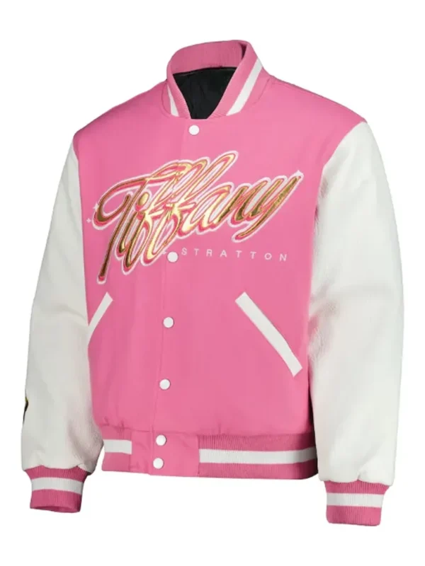 WWE Tiffany Stratton Pink Varsity Jacket