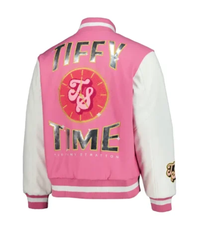 WWE Tiffany Stratton Pink Varsity Jacket