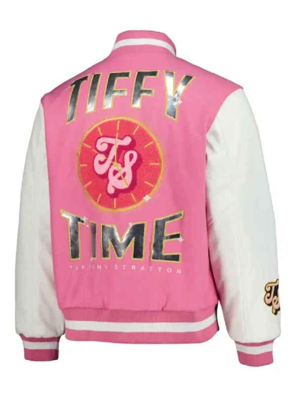 WWE Tiffany Stratton Pink Varsity Jacket