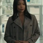 Truth To Be Told S03 Eva Checkered Grey Coat