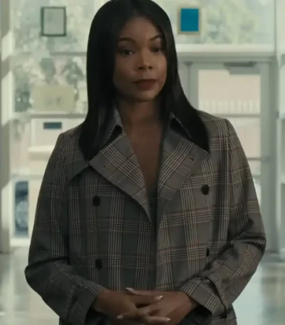 Truth To Be Told S03 Eva Checkered Grey Coat