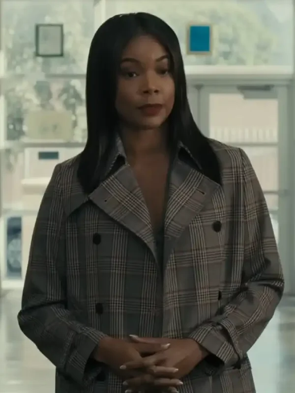 Truth To Be Told S03 Eva Checkered Grey Coat