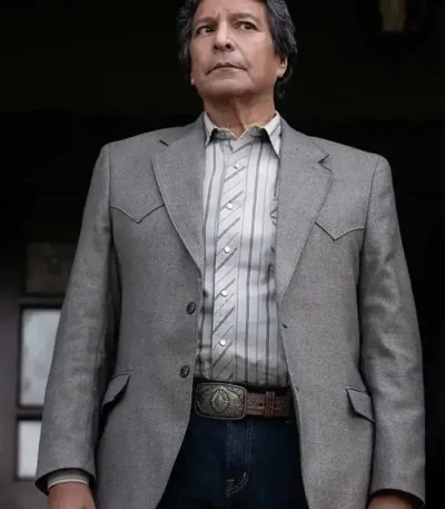 Under the Banner of Heaven Bill Taba Grey Blazer