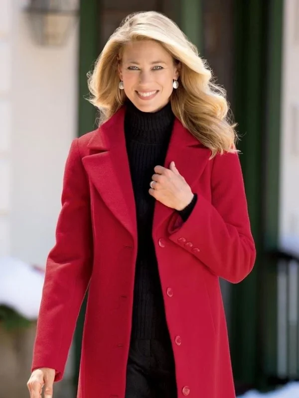 Vanessa Hope Memory Red Wool Coat