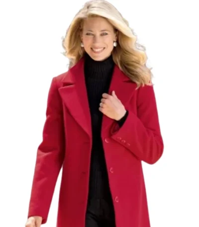 Vanessa Hope Memory Red Wool Coat