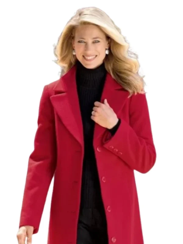 Vanessa Hope Memory Red Wool Coat