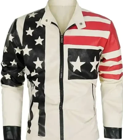 Vintage American Flag Leather Jacket