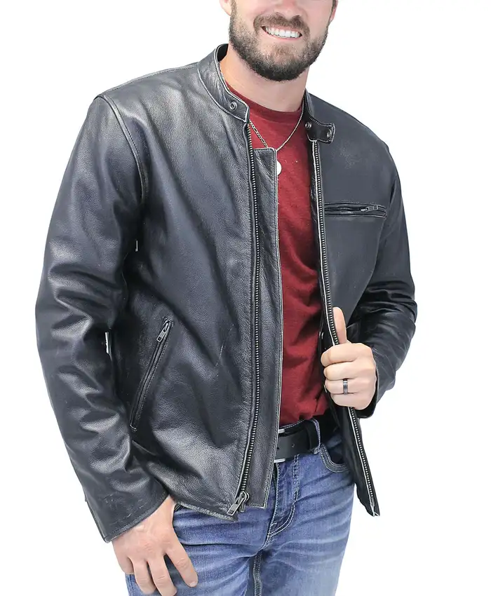 Vintage Black Motorcycle Leather Jacket For Mens Vintage Black Motorcycle Leather Jacket For Mens