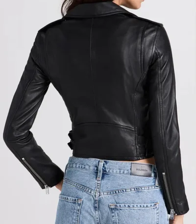 Violett Beane God Friended Me Black Leather Jacket