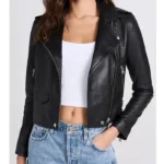 Violett Beane God Friended Me Black Leather Jacket