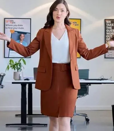 Vivi Make Me A Match 2023 Movie Brown Blazer