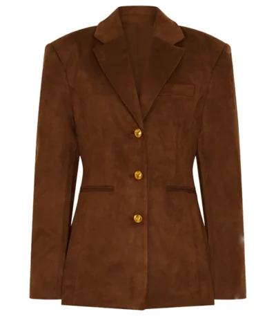 WWE 2025 Cathy Kelley Brown Suede Blazer