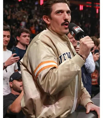 WWE Andrew Schulz Beige Bomber Jacket