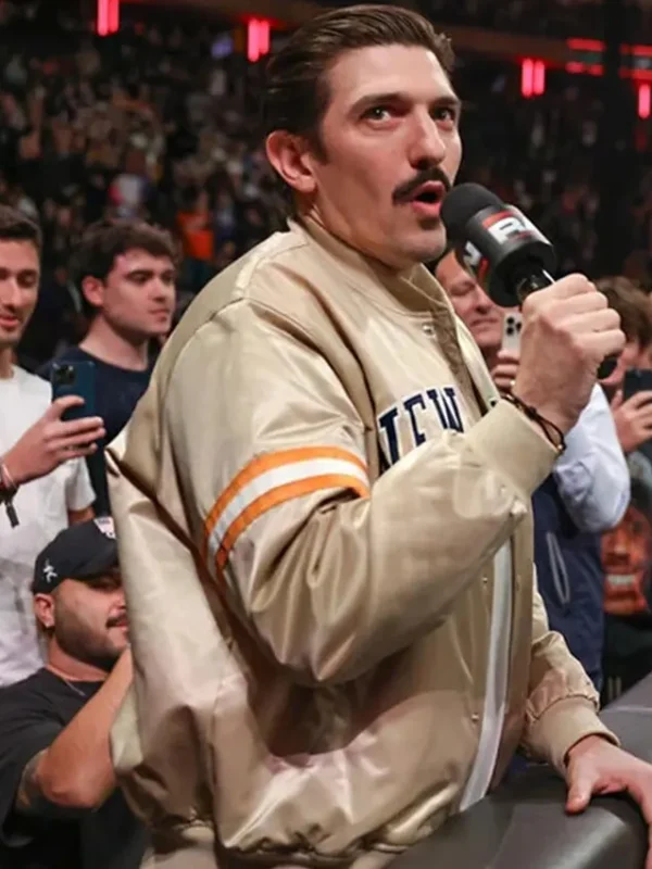 WWE Andrew Schulz Beige Bomber Jacket
