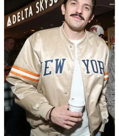 WWE Andrew Schulz Beige Bomber Jacket