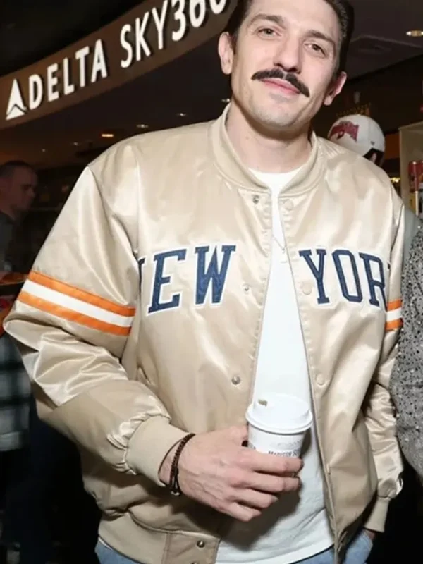 WWE Andrew Schulz Beige Bomber Jacket