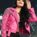 WWE Dynamite Saraya Pink Leather Jacket