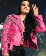 WWE Dynamite Saraya Pink Leather Jacket