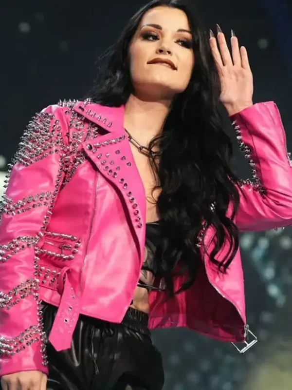WWE Dynamite Saraya Pink Leather Jacket