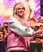 WWE Tiffany Stratton Pink Varsity Jacket
