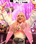 WWE Tiffany Stratton Pink Varsity Jacket