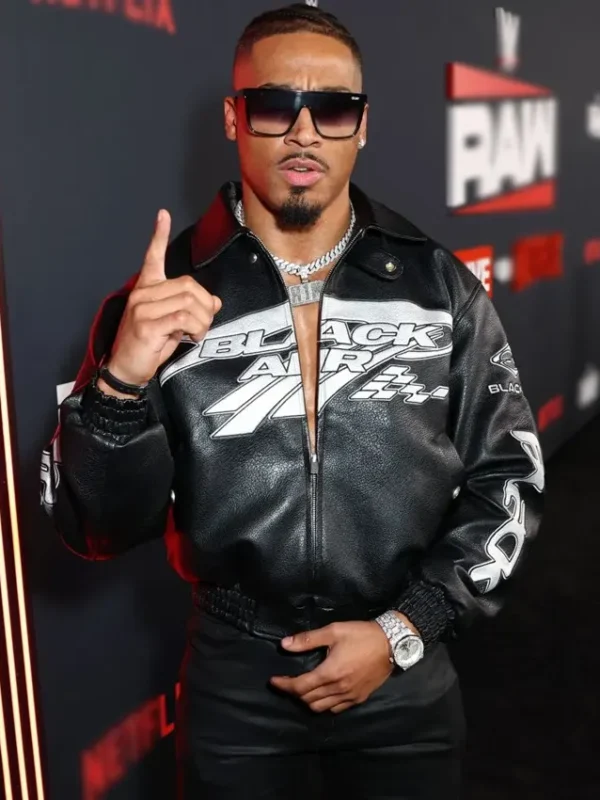 WWE RAW Event Carmelo Hayes Black Leather Jacket