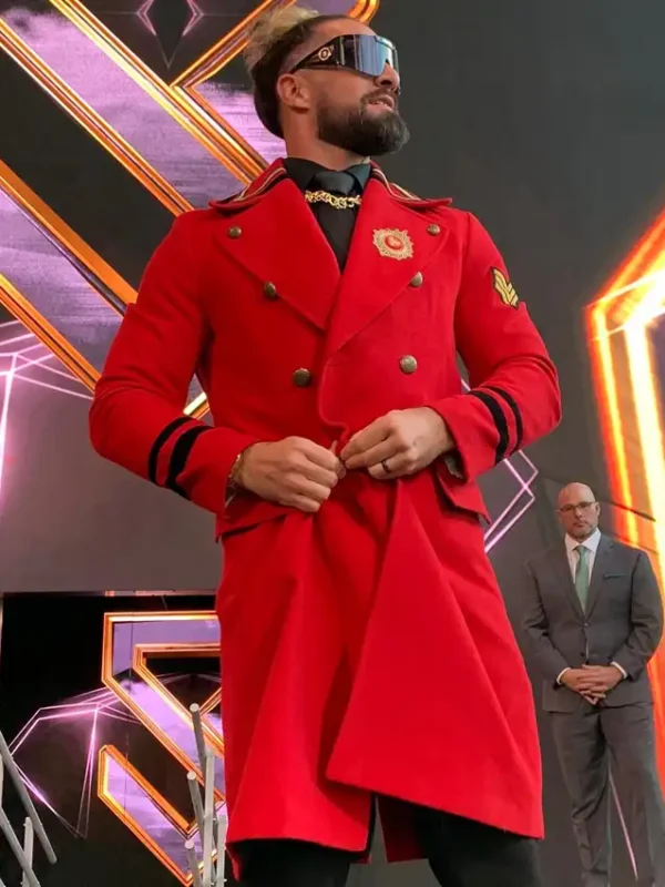 WWE Raw Seth Rollins Red Wool Coat