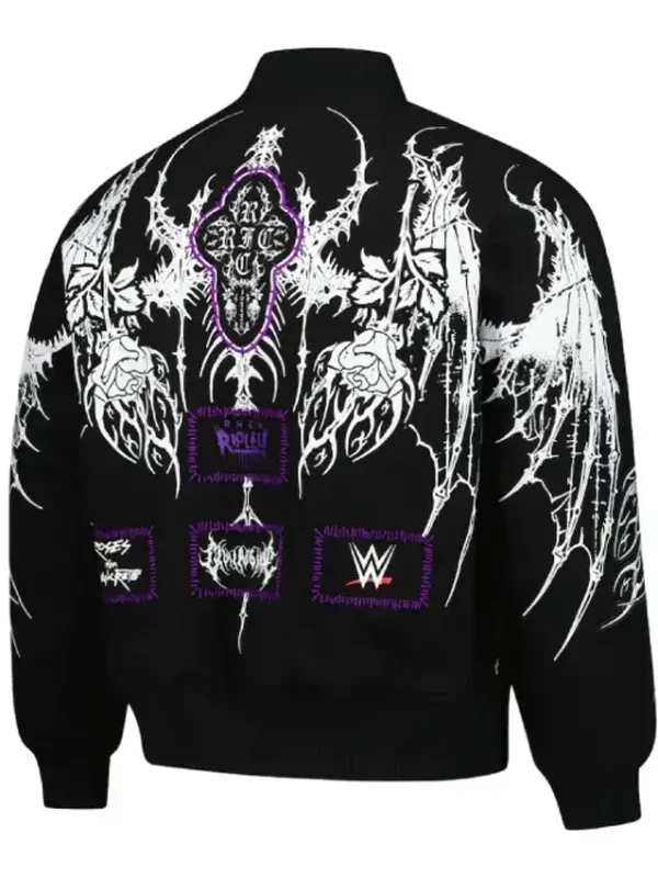 WWE Rhea Ripley Black Bomber Jacket