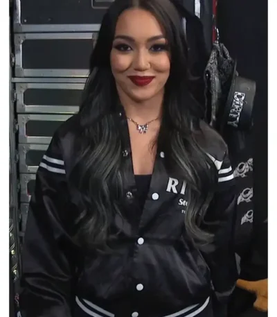 WWE Roxanne Perez Satin Varsity Jacket