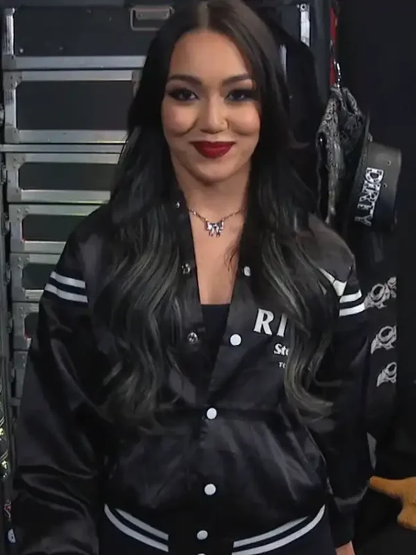 WWE Roxanne Perez Satin Varsity Jacket