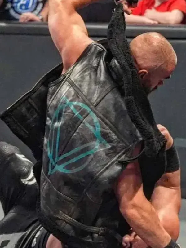 WWE 2026 Austin Theory Black Leather Vest