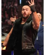WWE 2026 Austin Theory Black Leather Vest