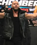 WWE 2026 Austin Theory Black Leather Vest