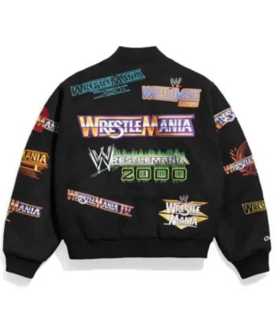 WWE WrestleMania 1-21 Black Varsity Jacket