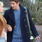We Live in Time 2025 Andrew Garfield Blue Peacoat
