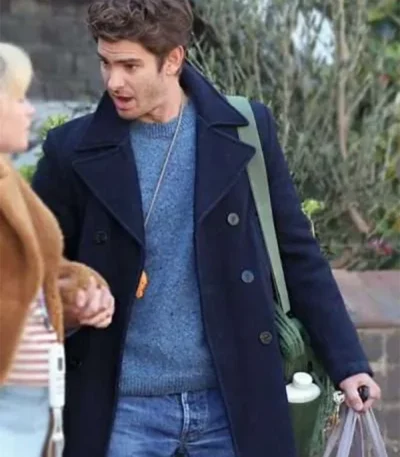 We Live in Time 2025 Andrew Garfield Blue Peacoat