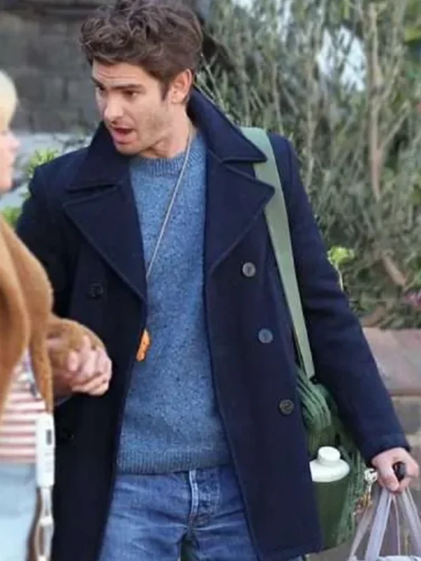 We Live in Time 2025 Andrew Garfield Blue Peacoat