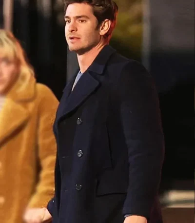 We Live in Time 2025 Andrew Garfield Blue Peacoat