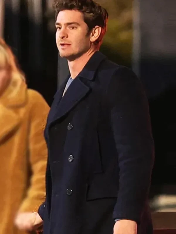 We Live in Time 2025 Andrew Garfield Blue Peacoat