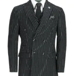 Wendell 1920s Fashion White Pinstripe Four Button Double Breasted Suit